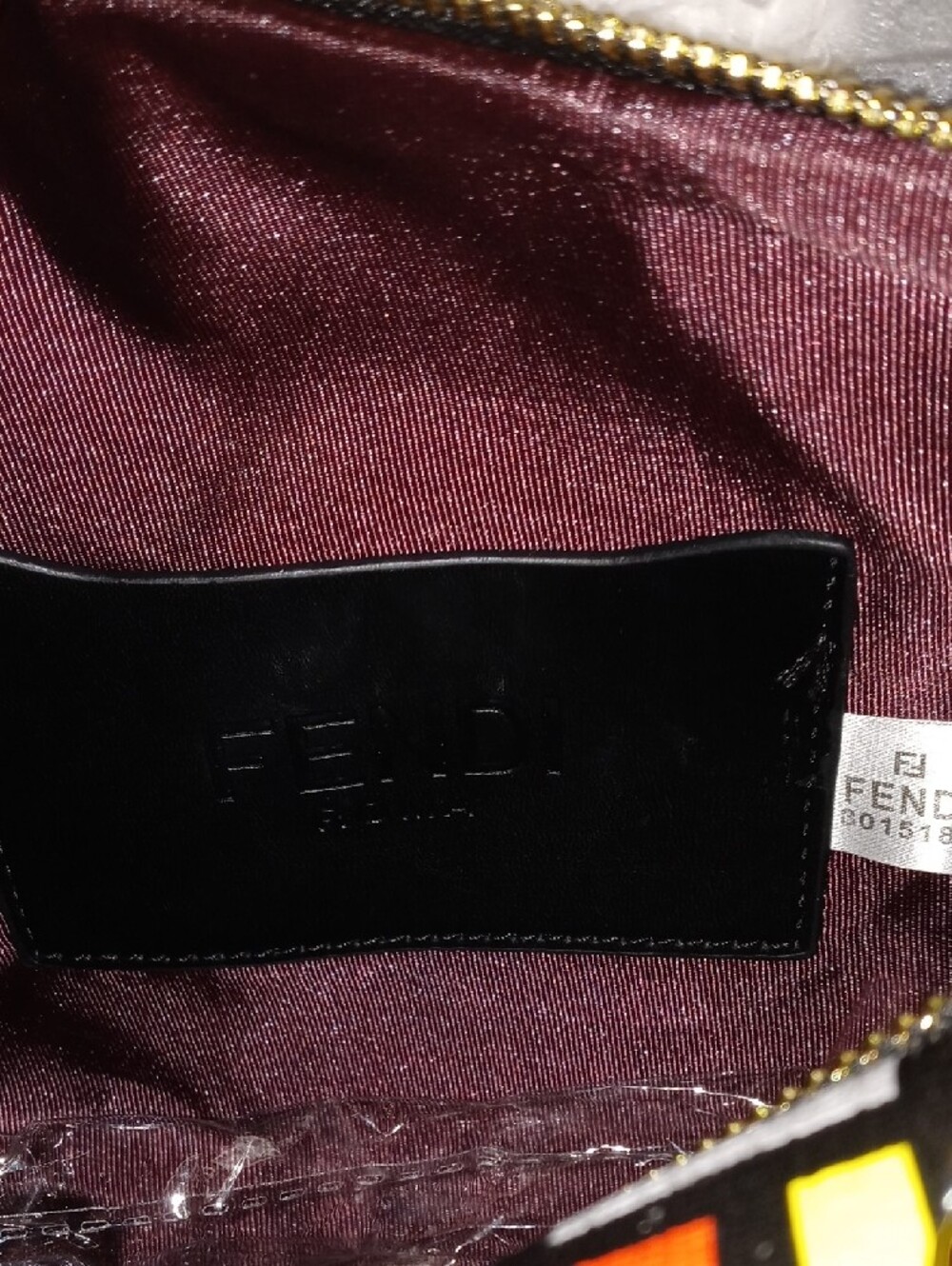 Fendi Multicolor FF Pattern Boston Bag with Black Trim - Picture 7 of 13